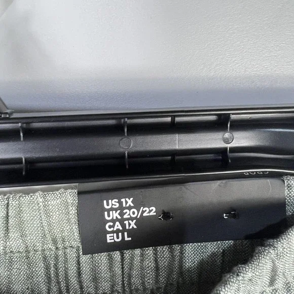 Jones New York Women 1X Crop Ankle Pants Linen Blend green White Cuffed elastic - Picture 4 of 9